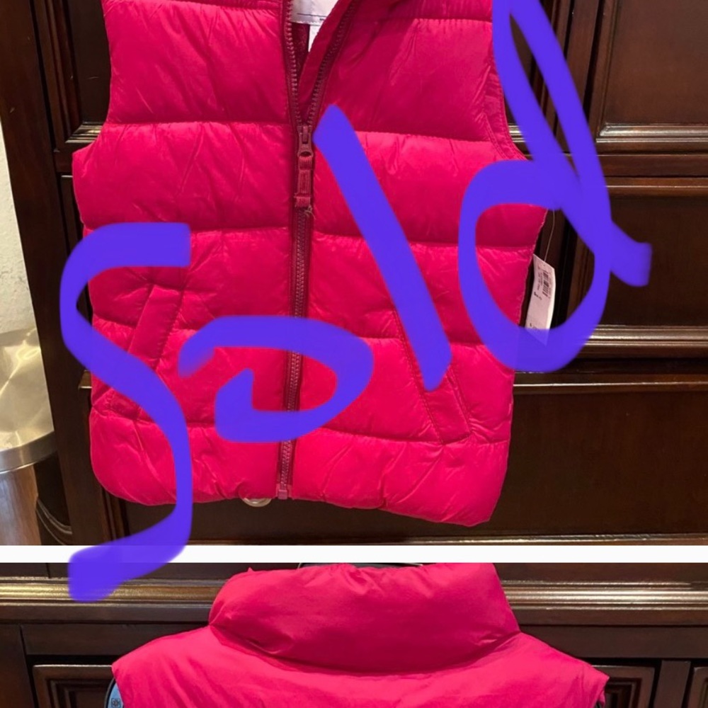 Girl’s puffer vest- hot pink